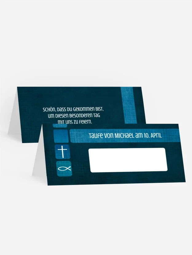 Tischkarte Taufe Glaube und Geborgenheit