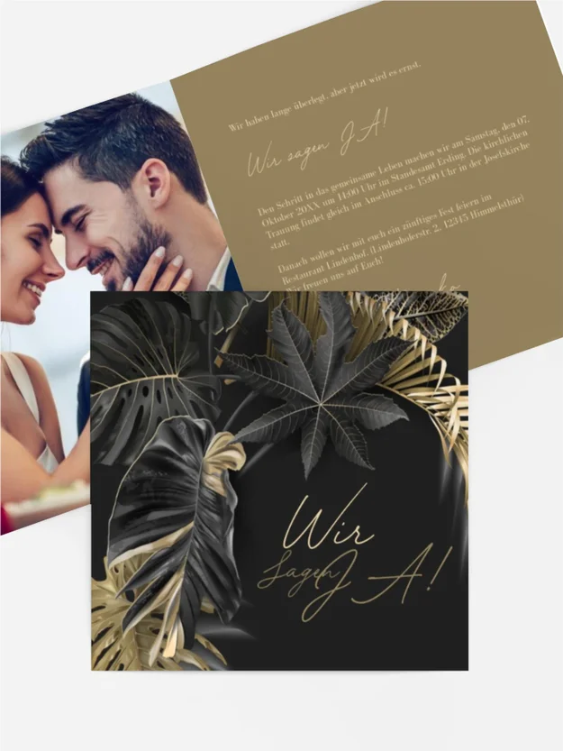 Hochzeitseinladung Luxusblatt Hochzeitseinladung Luxusblatt