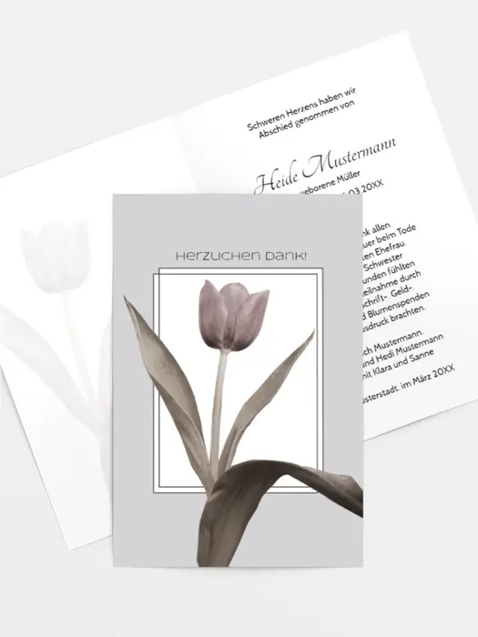 Trauerdanksagung Tulpe hoch