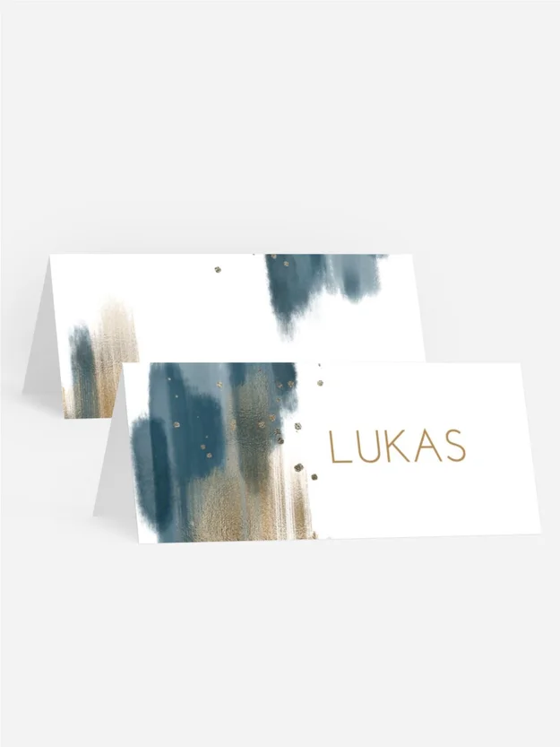 Tischkarte Geburtstag Großer Aquarellfleck Tischkarte Geburtstag Großer Aquarellfleck