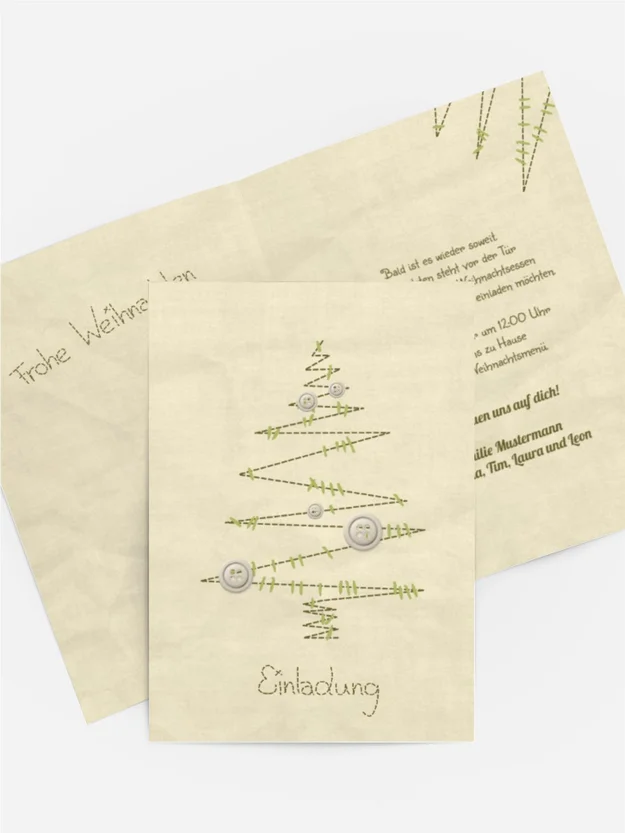 Einladung Weihnachten Privat Nahtbaum