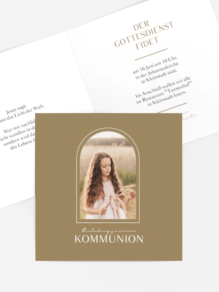 Einladungskarte Kommunion Reines Bild