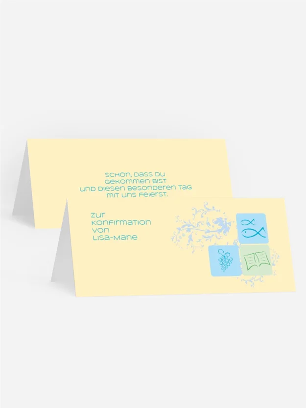 Tischkarte Konfirmation Fisch Tischkarte Konfirmation Fisch
