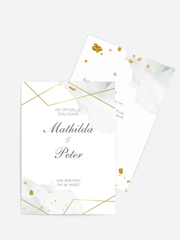 Save the Date Karte Goldstücke