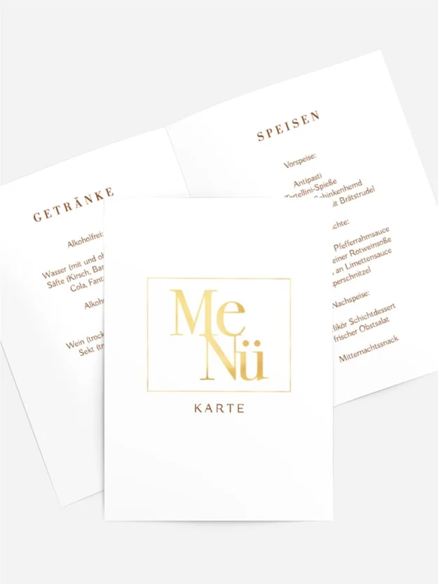Menükarte Taufe Goldene Taufe