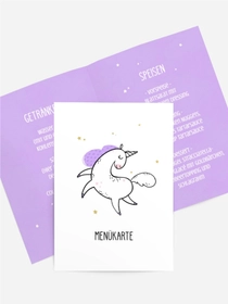Menükarte Geburtstag Einhorn