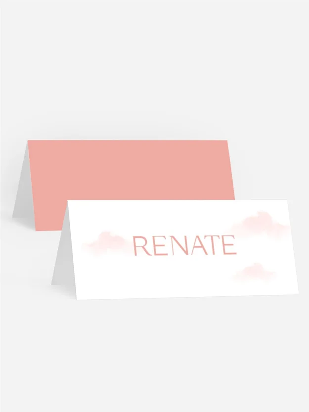 Tischkarte Kommunion Rosa Rosen