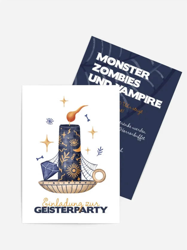 Halloween Einladung Kerzen-Wahrsagerei