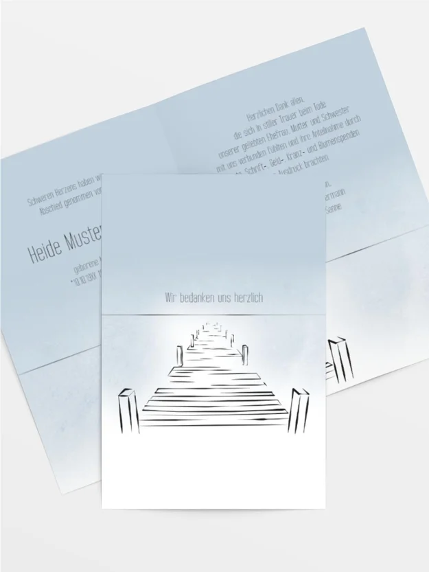 Trauerdanksagung Boardwalk hoch