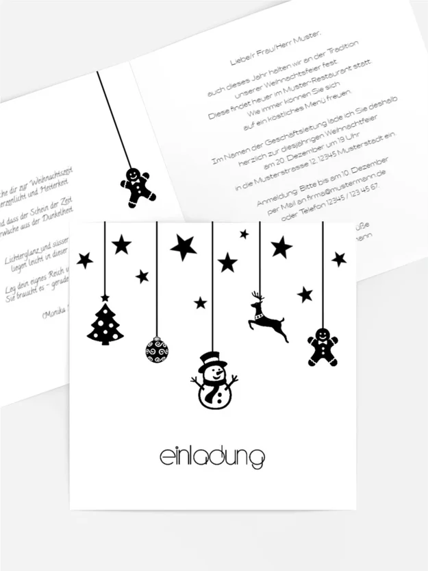 Einladung zu Weihnachten Geschäftlich Schmuckelemente