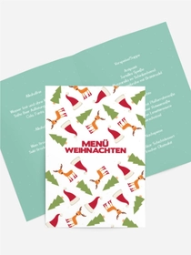 Menükarte Weihnachten  Attribute von Santa