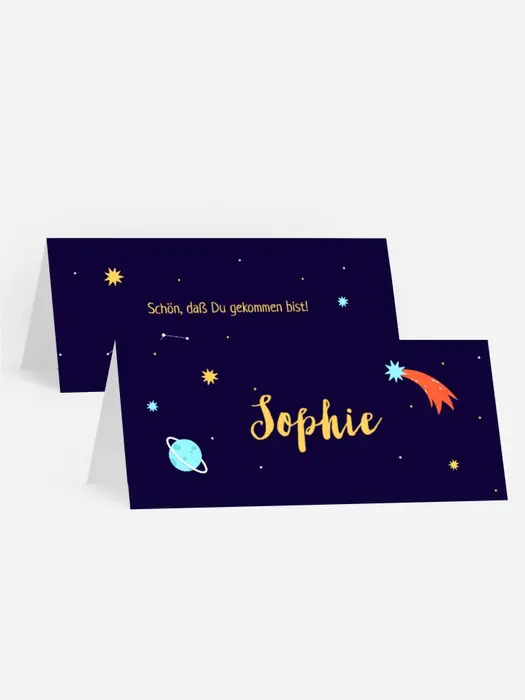 Tischkarte Geburtstag Space Party