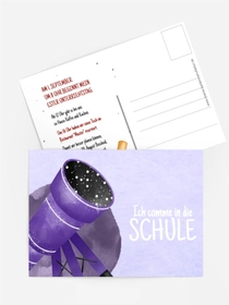 Einladungskarte Einschulung Astroschule