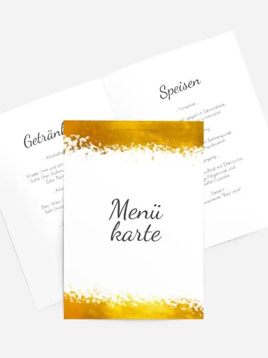 Menükarte Geburtstag Goldene Straße