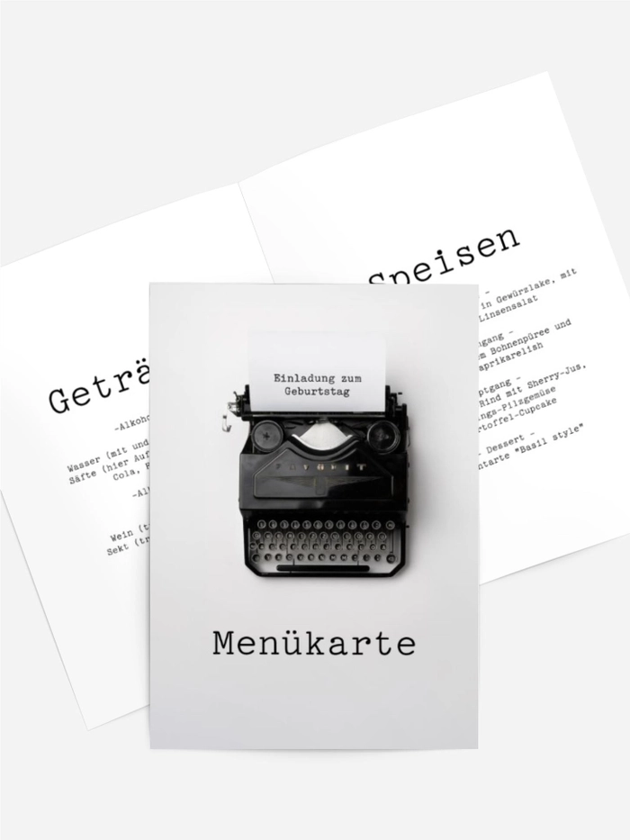 Menükarte Geburtstag Das Leben auf Papier