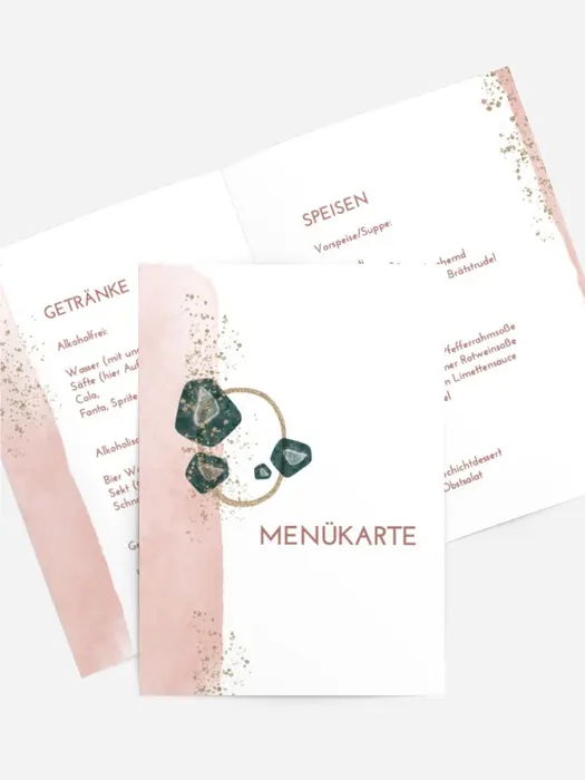 Menükarte Geburtstag Edelsteine