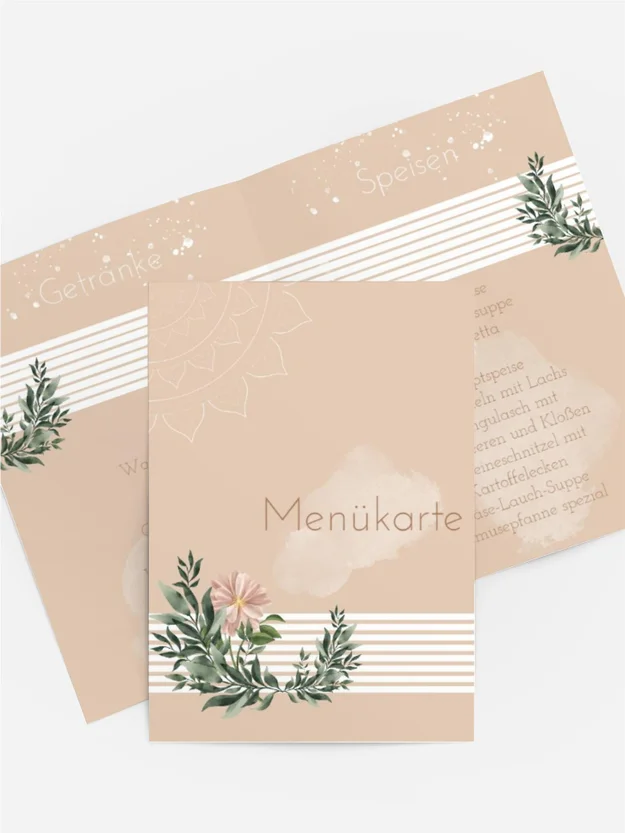 Sommerhochzeit - Menükarte