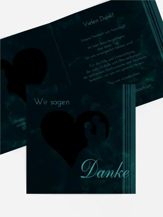 Dankeskarte Hochzeit "Liebespärchen"