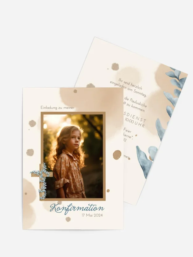 Einladungskarte Konfirmation Abendsonne