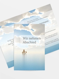 Trauerkarte Schiff hoch