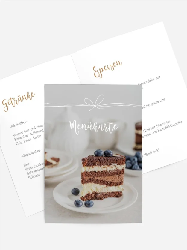 Menükarte Geburtstag  Schleifchen