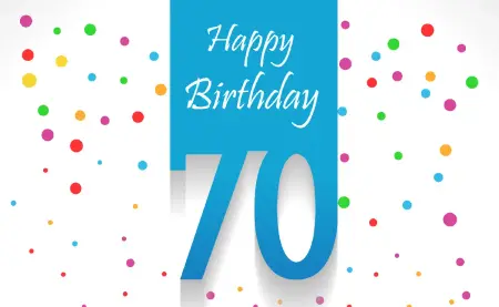 Einladungskarten 70 Geburtstag mit buntem Konfetti und Happy Birthday, lustige Einladungskarten gestalten