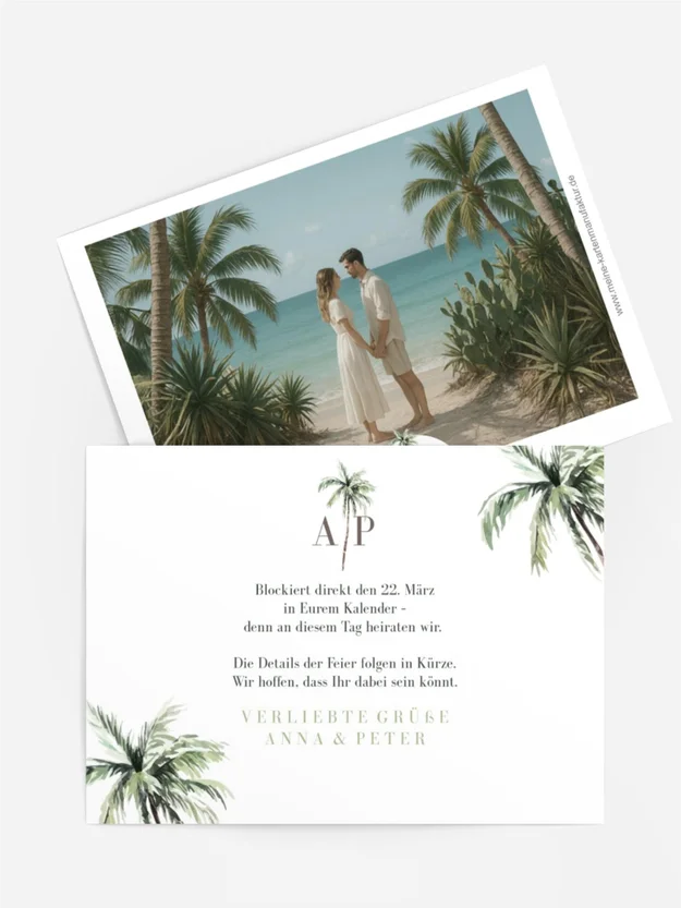 Save the Date Karte Oase der Liebe