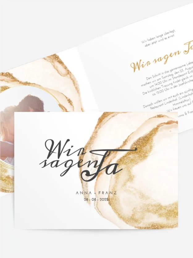 Goldener Kreislauf Hochzeitseinladung