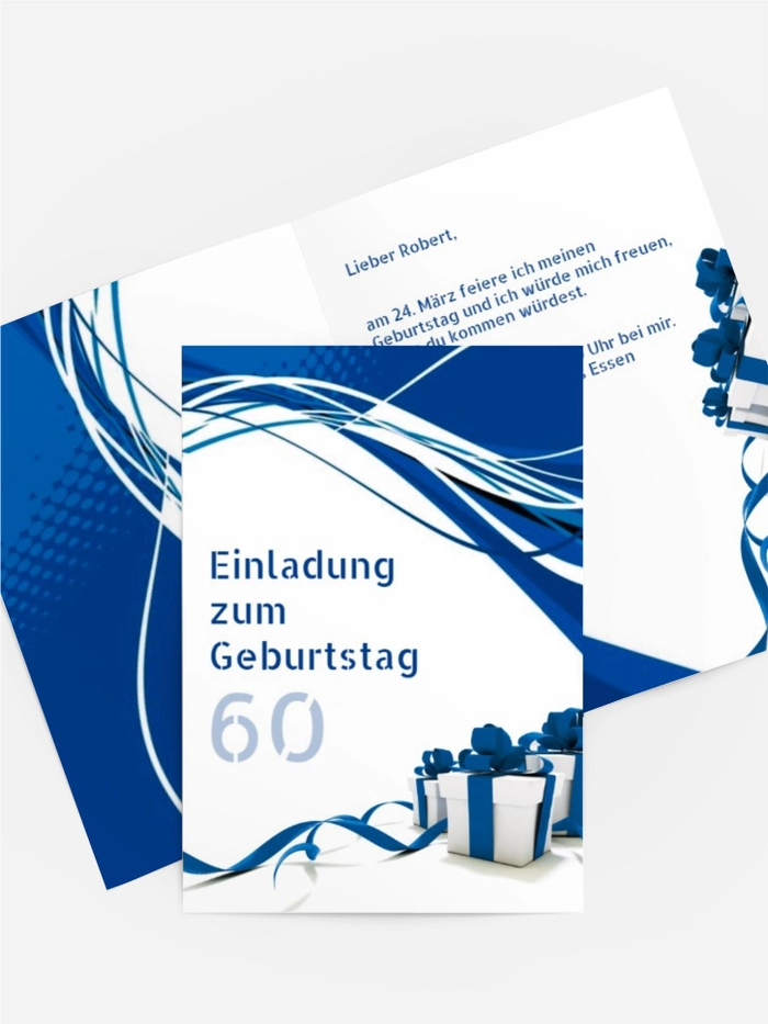 Geburtstagseinladung Schleifenband 60 Geburtstagseinladung Schleifenband 60