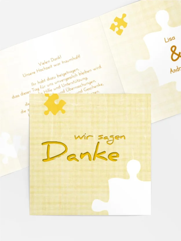 Dankeskarte Hochzeit "Puzzle"
