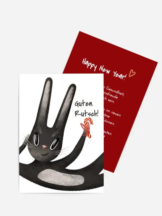 Neujahrskarte Cleverer Hase Neujahrskarte Cleverer Hase