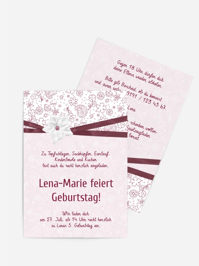 Geburtstagseinladungskarte Jasmin Geburtstagseinladungskarte Jasmin