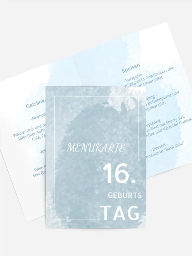 Menükarte Geburtstag dezenter Rahmen