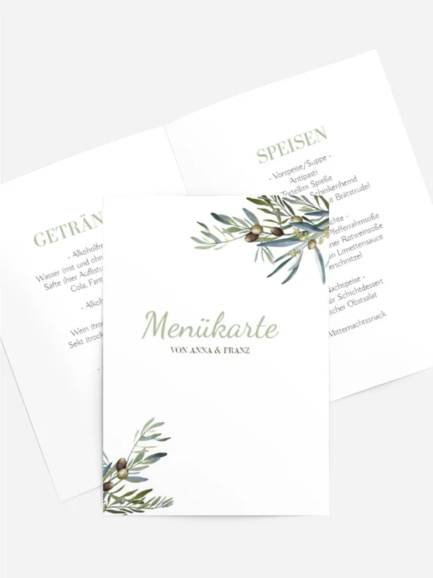 Menükarte Оliv Paar