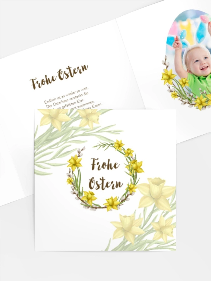Osterkarte Frühlingsblumen