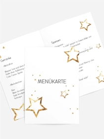 Menükarte Geburtstag Schräge Sterne