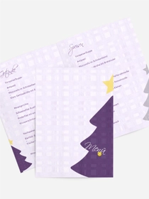 Menükarte zu Weihnachten Holzkaro