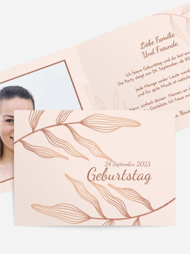 Geburtstagseinladung Pfirsichzweig