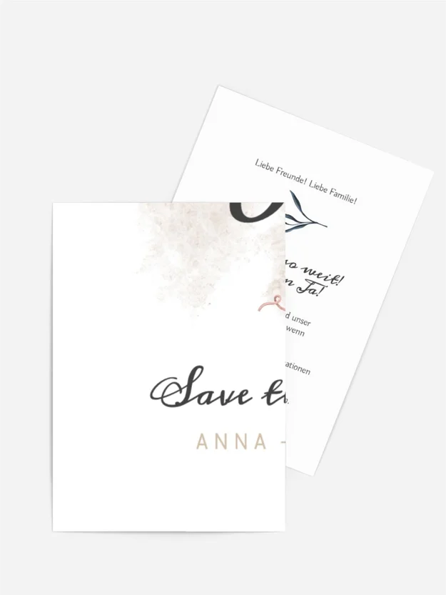 Save-the-Date Karte Vögel des Glücks