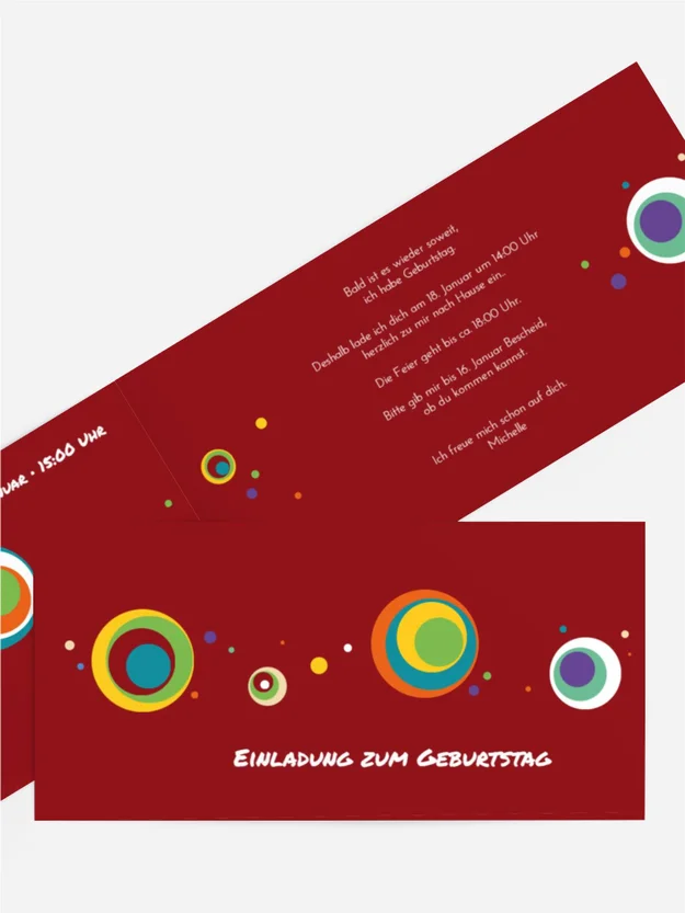 Kindergeburtstag Einladungskarte Retro