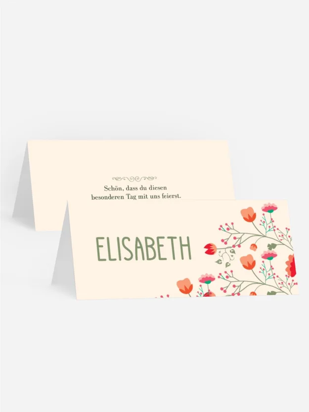 Tischkarte Lebendiger Blumenstrauß Tischkarte Lebendiger Blumenstrauß