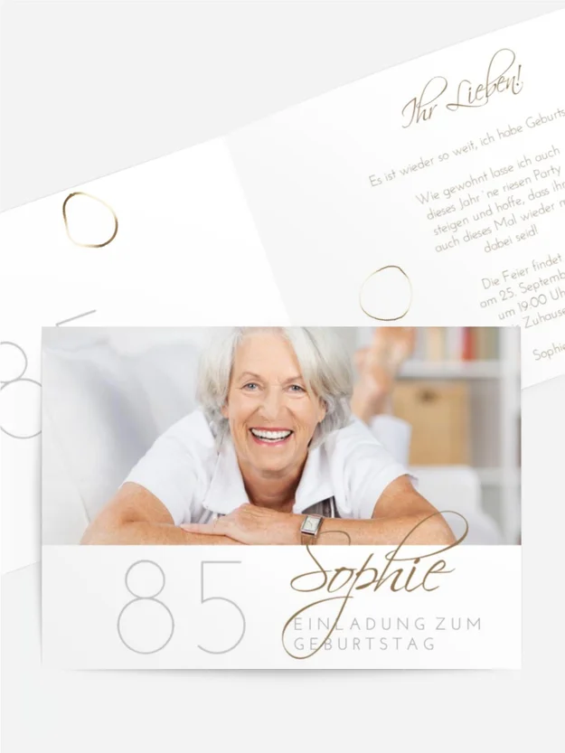 Geburtstagseinladung Goldener Faden Geburtstagseinladung Goldener Faden