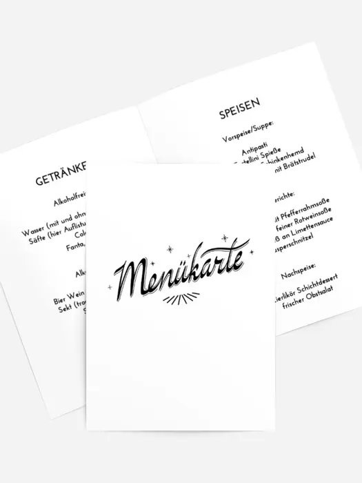 Menükarte Geburtstag Font-Spiel