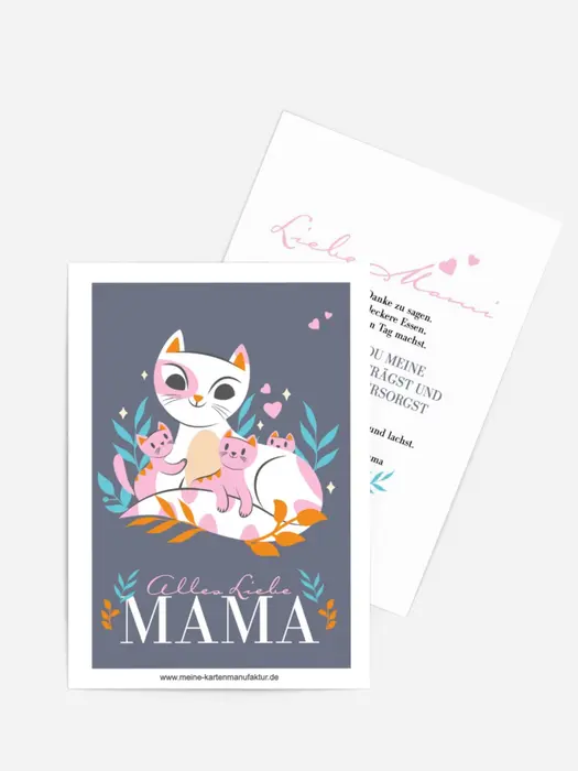 Grußkarte zum Muttertag Katzenmama