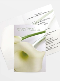 Trauerkarte Calla hoch