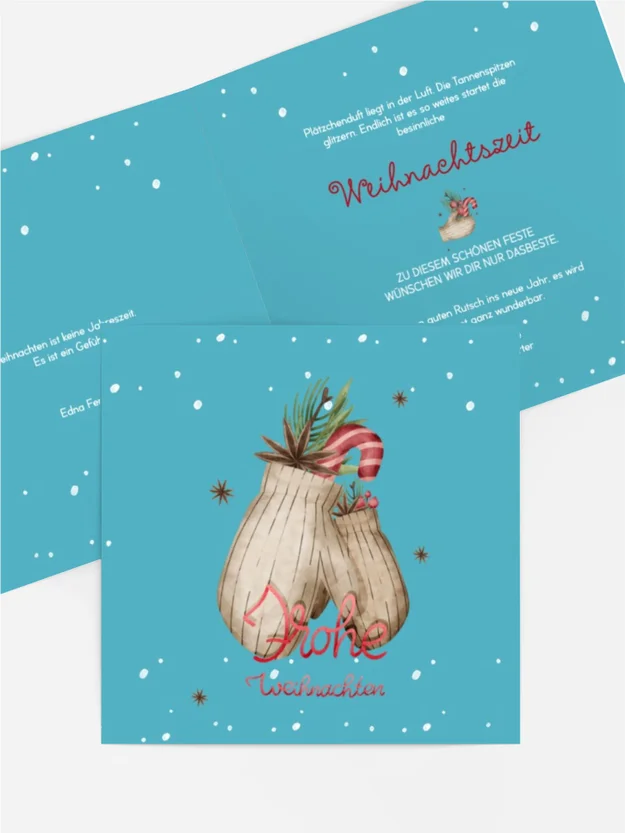 Grußkarte Weihnachten Warme Handschuhe Grußkarte Weihnachten Warme Handschuhe