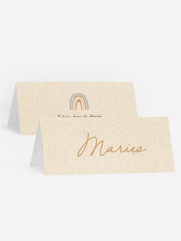 Tischkarte Taufe Leuchtende Farben