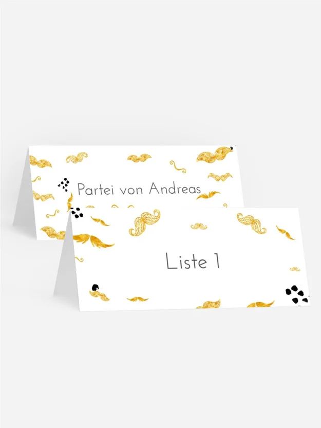 Tischkarte Geburtstag Moustache