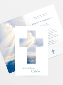 Trauerdanksagung Himmelskreuz hoch