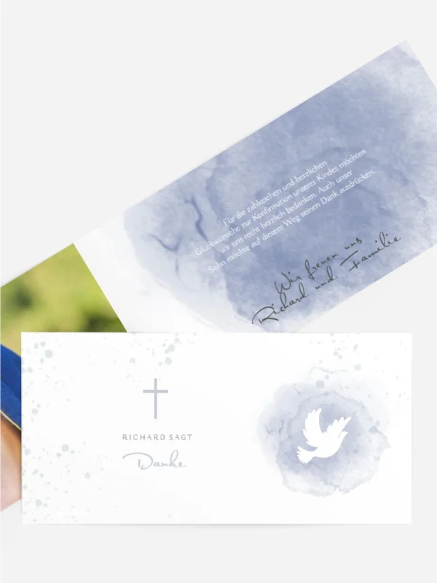 Dankeskarte Kommunion Friedenstaube